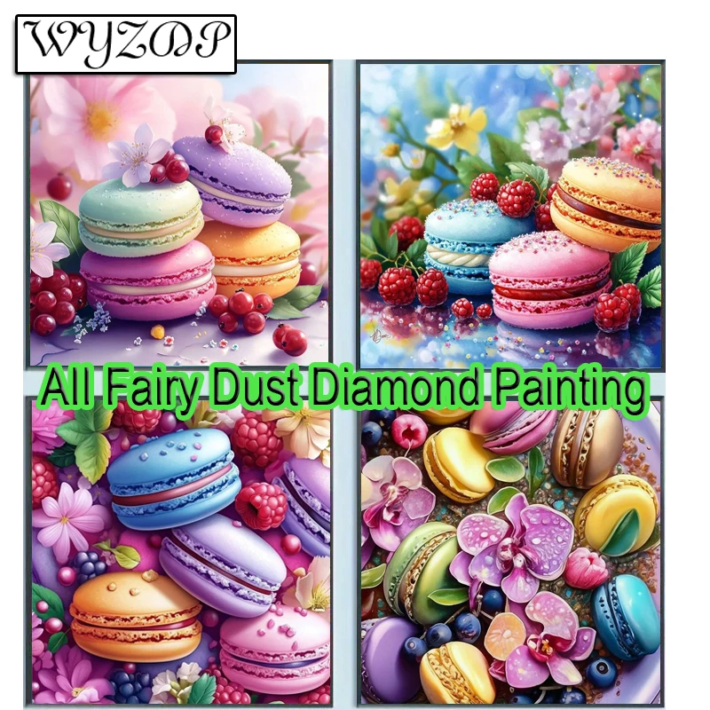 Diy 100% Kit de pintura de diamante de polvo de hadas, imagen de pastel, mosaico cuadrado, bordado, punto de cristal, arte de diamante, polvo de Hada completa Docer