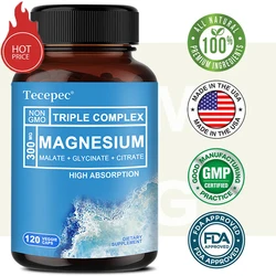 Triple Magnesium Complex, 300 Mg Magnesium Glycinate 120 Capsules Sleep Immunity Muscle & Bone Health - High Absorption