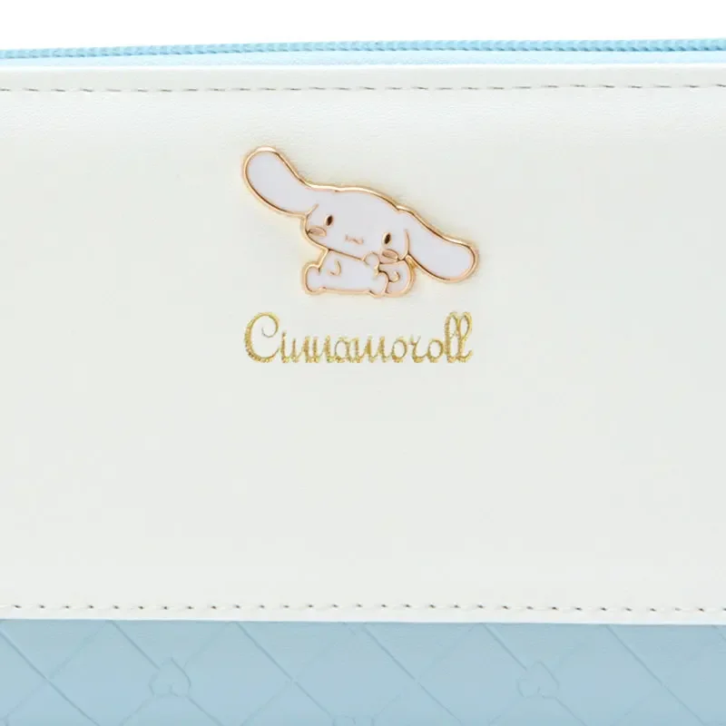 Новый длинный кошелек Cinnamoroll для женщин, модный многофункциональный кошелек на молнии с милым мультяшным сердцем для девушек Sanrio,