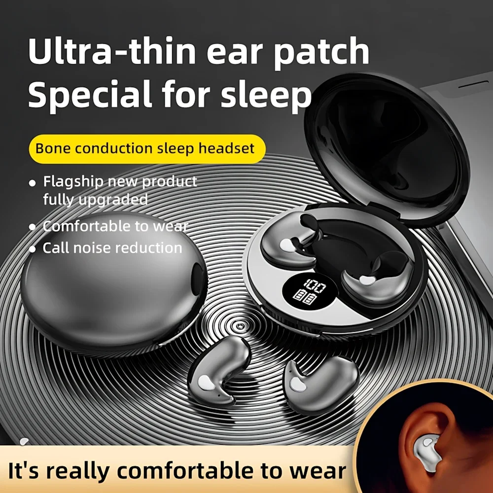 

2PCS TWS Dual Ear Sleep Wireless Earbuds Invisible Headset Tiny Mini Headphone Hidden Noise Cancelling Thin Earphones For iPhone