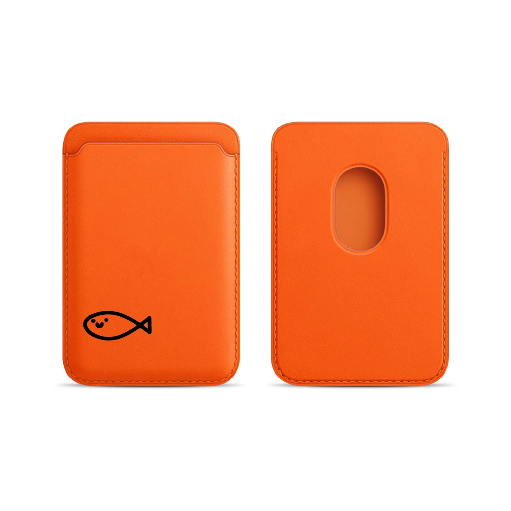 Minimalistische Fischleder-Kartenhülle für Magnetische Hüllen, Geeignet für alle iPhones, für Magsafe-Karten-Handytasche – Detail 6