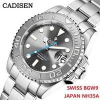 CADISEN 2023 New 40mm Men Luxury Automatic Mechanical Watches Men BGW9 NH35A Stainless Steel Waterproof Watch Relogio Masculino