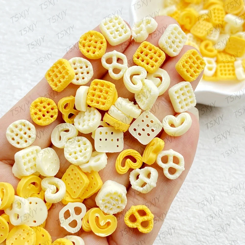 50Pcs Cute Cartoon Simulated cookies in various shapes Nail Art Resin Designer Charms DIY Craft for Nail 3D Decorations Jewelry