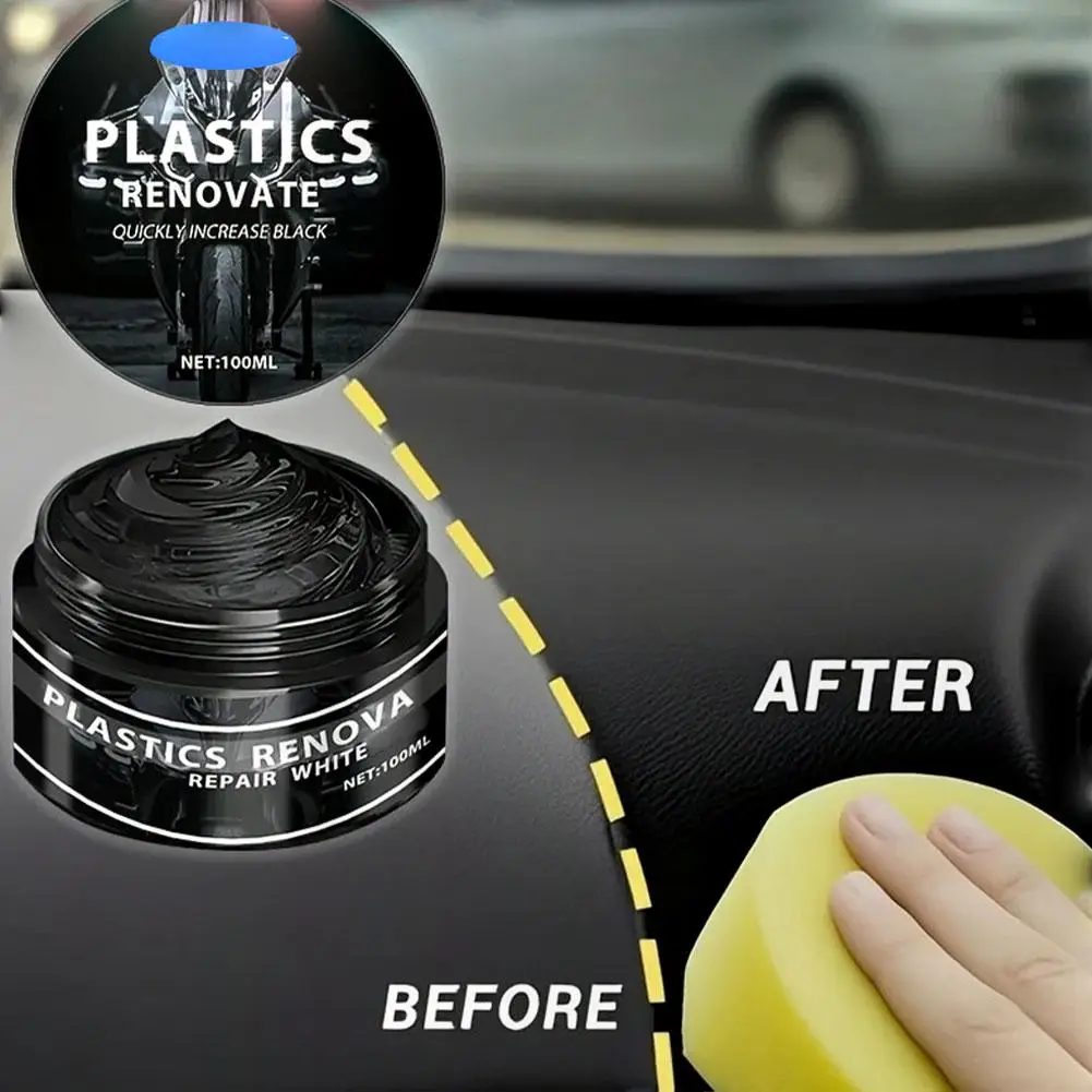 100ML Anti-UV Quick-Drying Rubber Repair Wax Universal Restorer Fade-Resistant Wax & Motorcycle Car Renovation Repair Trim Q0J7