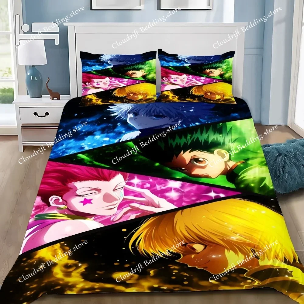 

Anime Duvet Cover Pillowcase Bedding Set Hunter x Hunter Adult Boy Girl Bedroom Decoration Children Single Double Large Size