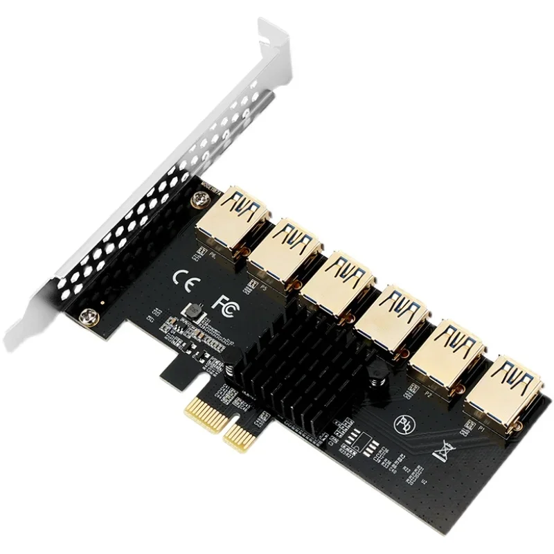 Riser PCIE adattatore per scheda Riser moltiplicatore PCI Express da 1 a 6 Slot usb 3.0 PCIE X1 a X16 Extender 010X Riser per estrazione di schede Video