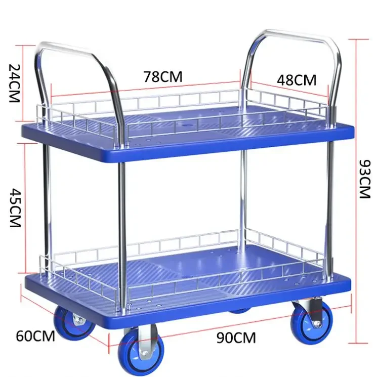 2026 Outdoor Hand Trolley 2 in 1hand Cart Fold Hand Truck 2/4 Folding Platform Trolley Industri
