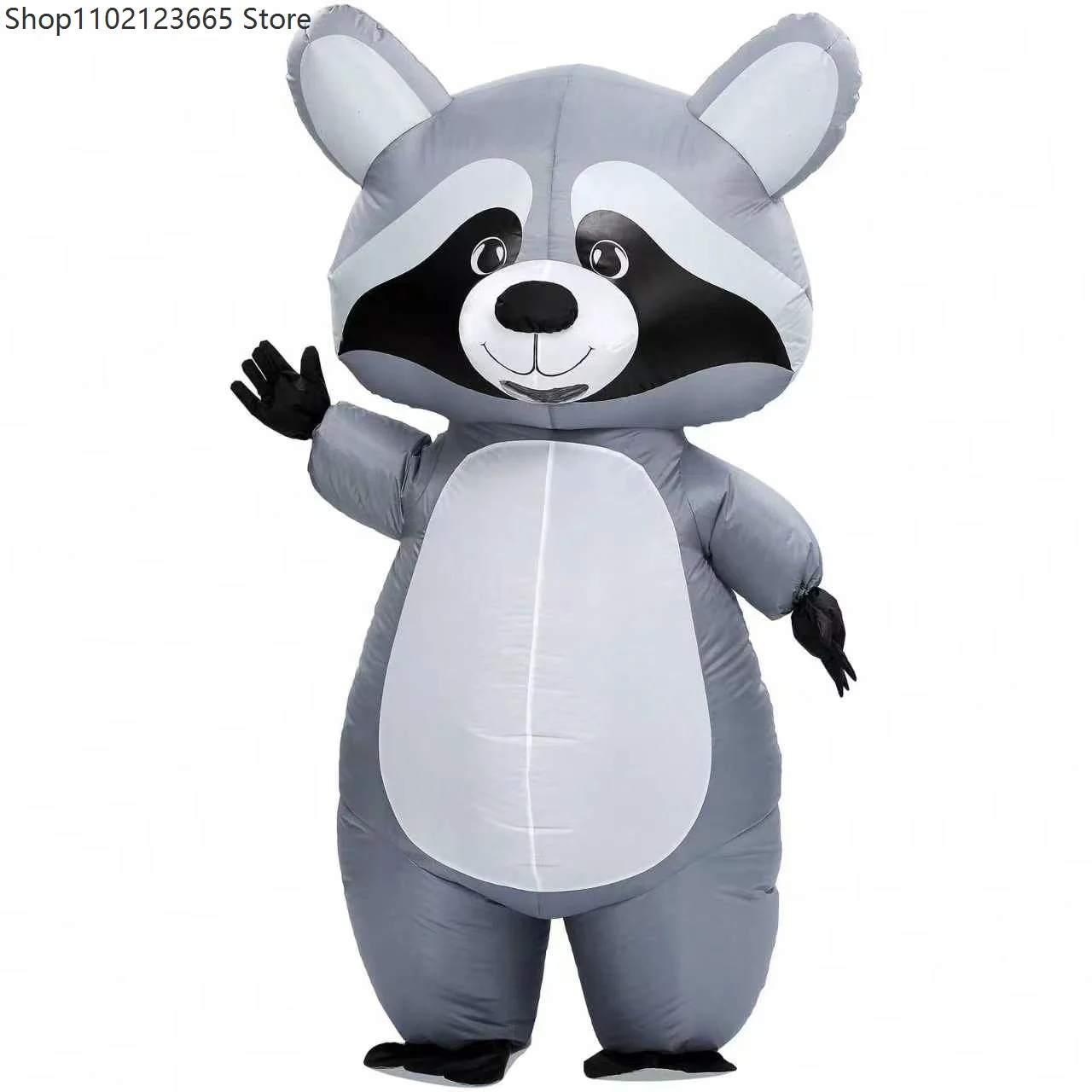Aufblasbares Waschbär-Kostüm für Erwachsene, Unisex, Ganzkörper, aufblasbares Tierkostüm, Halloween, Karneval, Cosplay, Maskottchen-Anzug mit Gebläse