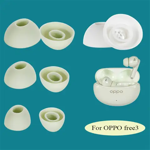 6pcs Earbuds Tips Gels for OPPO Enco Free 3 Earphone Eartips Eargels Wireless Earpieces Silicone Caps Replacement Accessories