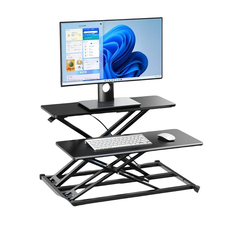 Desktop dual-height computer stand adjustable standing monitor height-increasing bracket keyboard notebook folding stand