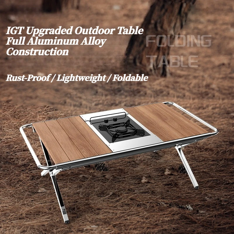 Aluminum Roll Top Camping Table Portable Foldable IGT Tactical BBQ Multi Splicable Outdoor Egg Roll Table