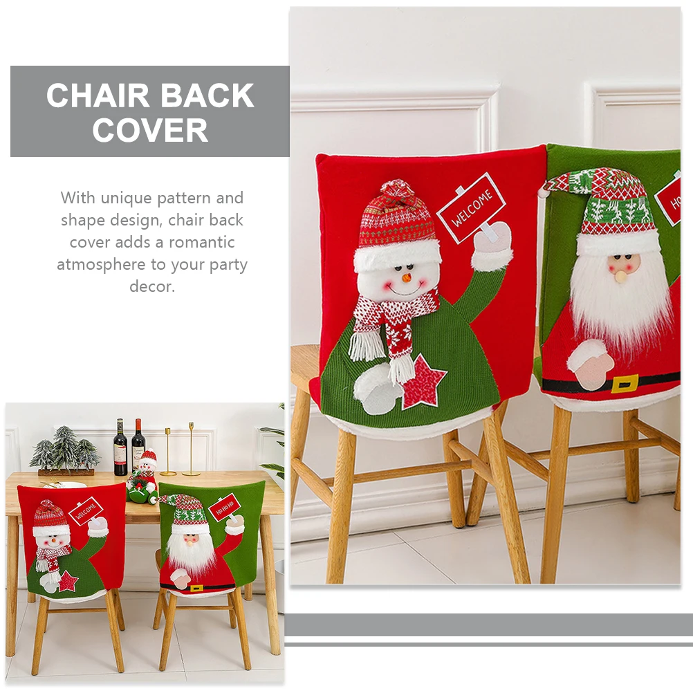 

Christmas Chair Back Covers Cloth Reusable Fine Craftsmanship Xmas Dining Room Kitchen Decoration Christmas Chair Covers