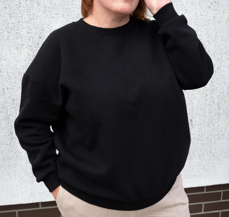 

Толстовка больших размеров с круглым вырезом, пустая - женский пуловер из 100% натурального хлопка с ребристыми манжетами, мягкая ткань премиум-класса, унисекс