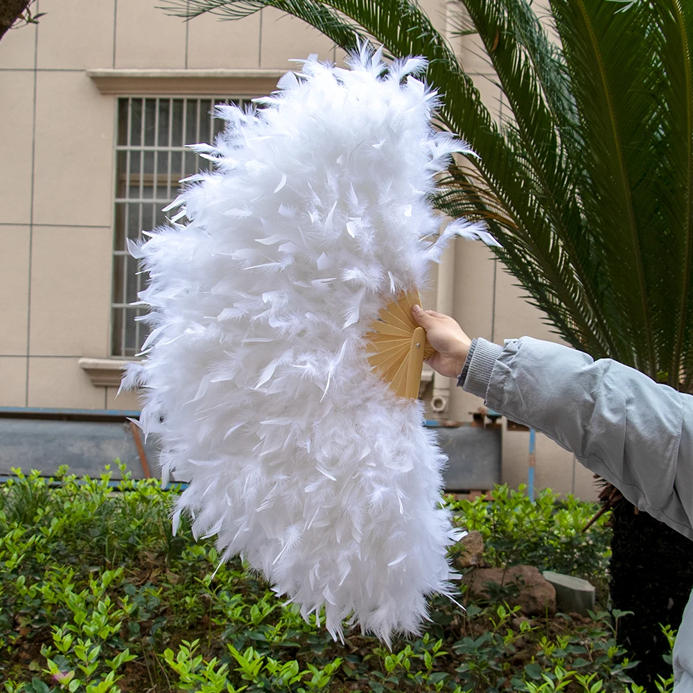 White Ostrich Fur Feather Fans 50CM 80CM 100CM 130CM Belly Dance Halloween Party Props Ornament Decoration Show Props