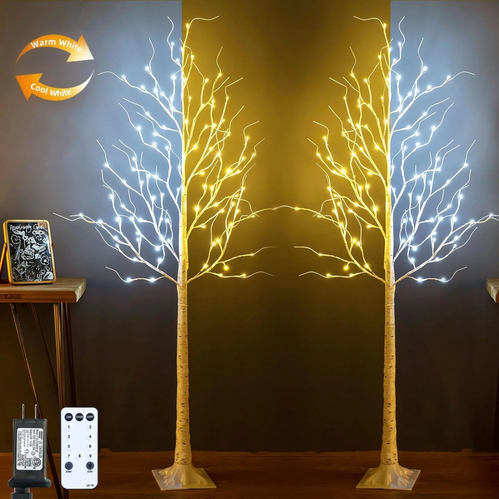 lighted birch trees lightsartificial twig tree light modos temporizador para natal interior e exterior 96led 6ft us 01