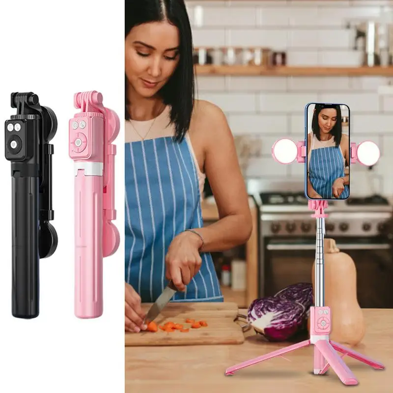 원격 셀카봉 휴대폰 삼각대, 무선 원격, 긴 확장형 휴대폰 삼각대, 원격 및 조명