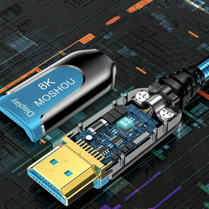 الإصدار 2.1 8K 6th Generation Fiber OM4 فيديو عالي الوضوح مدرع نحاسي واحد 4K 120 هرتز