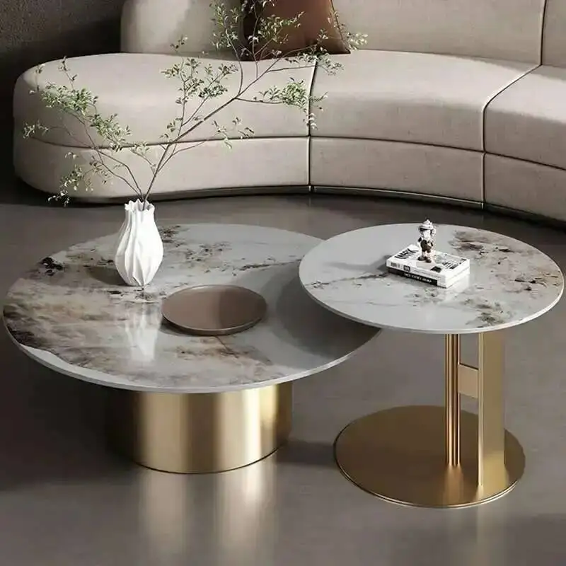 

Table Coffee Italian Round Slab Luxury Rock Modern Living Room House Designer Side Table Mesa De Centro Sala Home Furniture