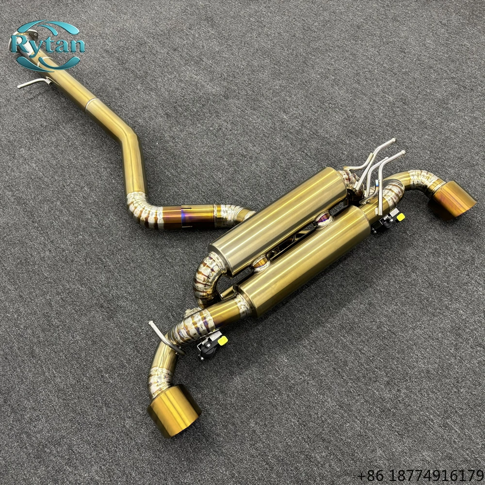 

Performance Valvetronic Titanium Gold Exhaust Pipe System Catback with Blue Burnt Finish 1.5mm Thick for Yaris 1.6T
