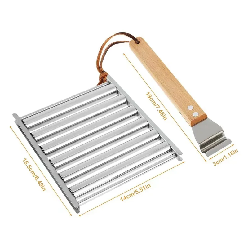 

P4-Hot Dog Roller Portable Hot Dog Rack With Wood Handle, BBQ Hot Dog Griller For Evenly Cooked Hot Dog