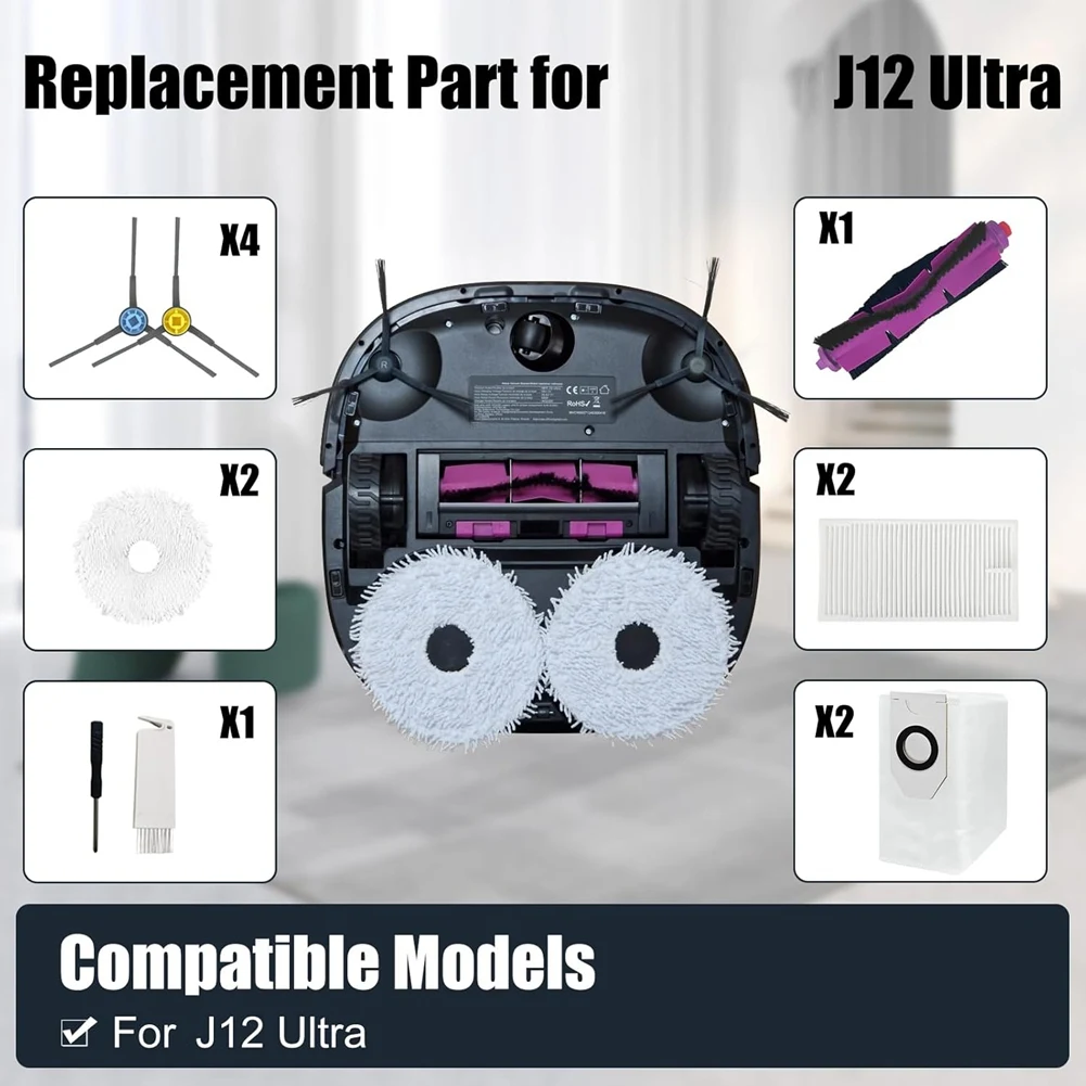 人気のエウレカ J12 ウルトラ美的 V12 メインサイドブラシ Hepa フィルターモップ布ダストバッグ交換部品アクセサリー