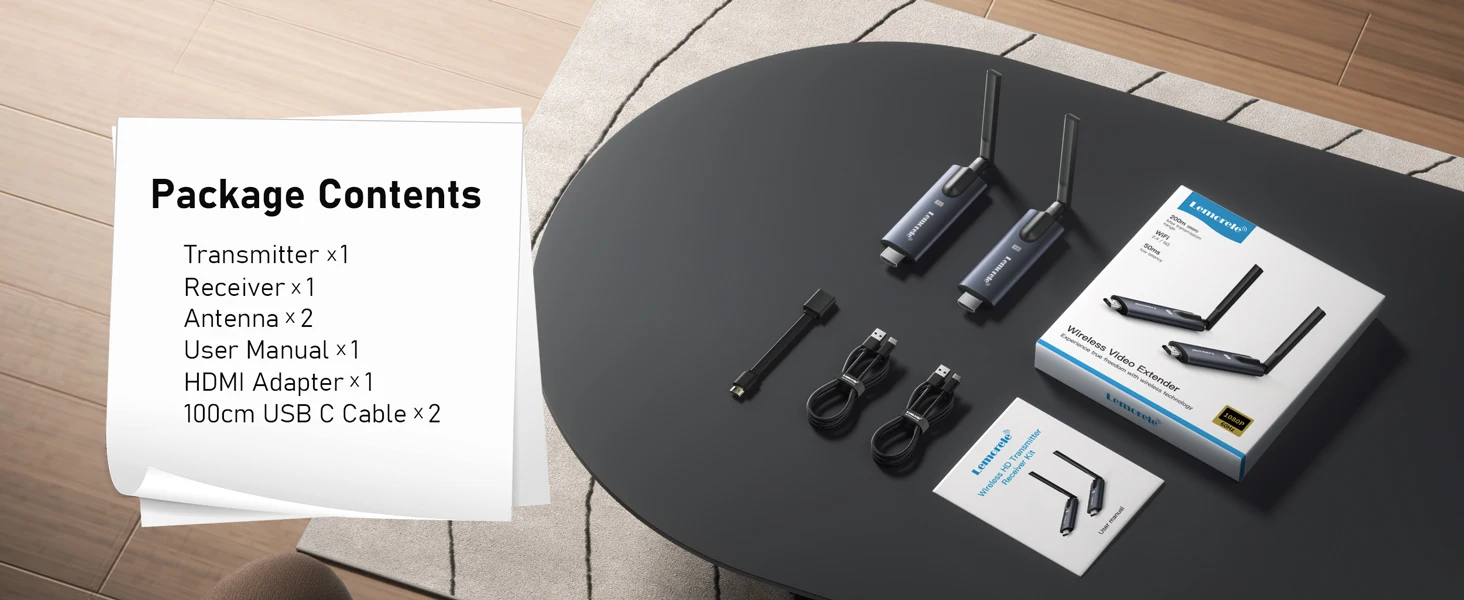 Lemorele 5G 200M Kabelloser HDMI-Sender und -Empfänger für Bildschirmfreigabe und Audioübertragung bei Meetings, für Laptop, TV, Projektor und Monitor – Detail 12