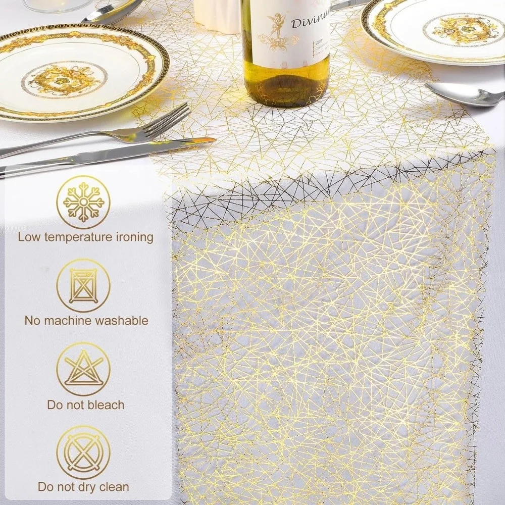 Sparkle Metallic Table Runner Glitter Sequin Thin Christmas Table Runner Foil Mesh Roll Table Decoration Flag Tablecloth