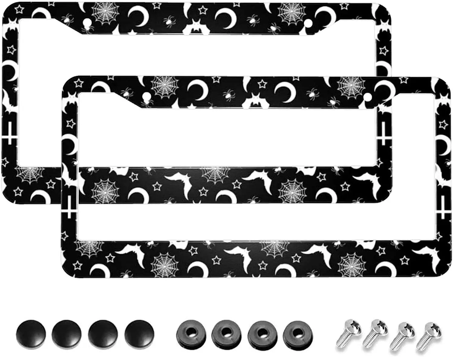 

Goth License Plate Frame 2 Pack Halloween Gothic Skull Car Accessories Aluminum Metal License Plate Cover for All Car Models