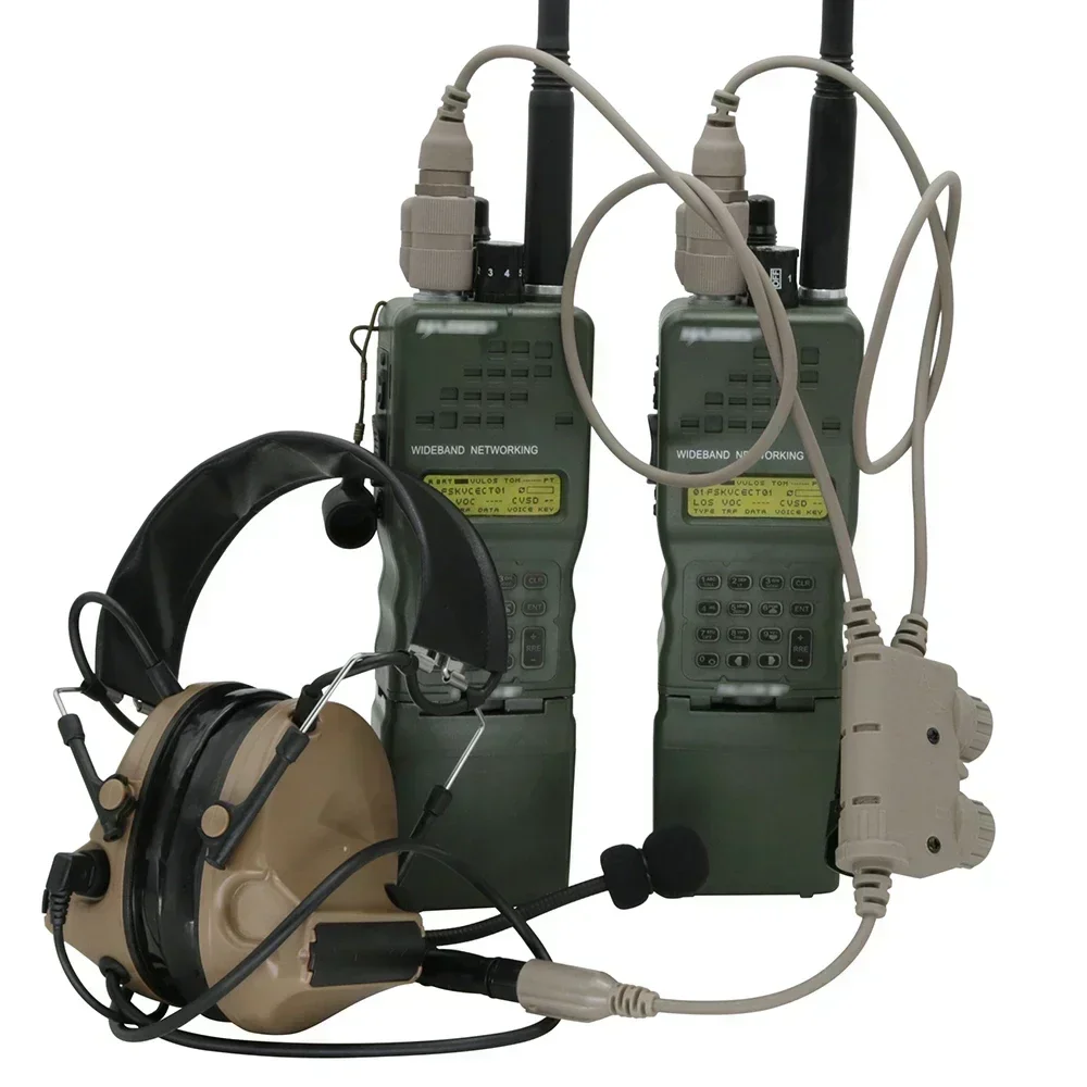 Conector PTT táctico para walkie PRC – comunicación dual - imagen 5