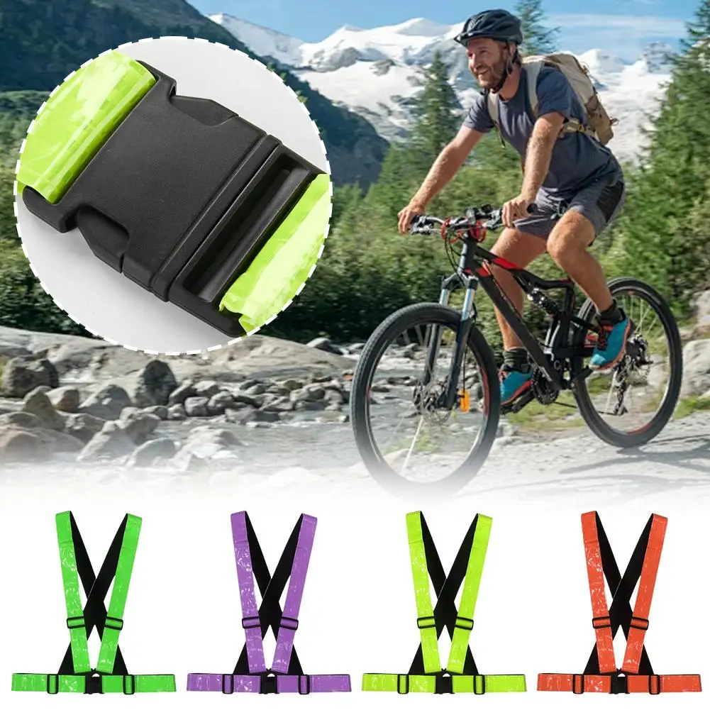 Outdoor Bicycle Reflective Belt Elastic Vest Night Riding Stripe hot Vest Adjustable Safety Cycling Equipment Reflective Ru R8C1