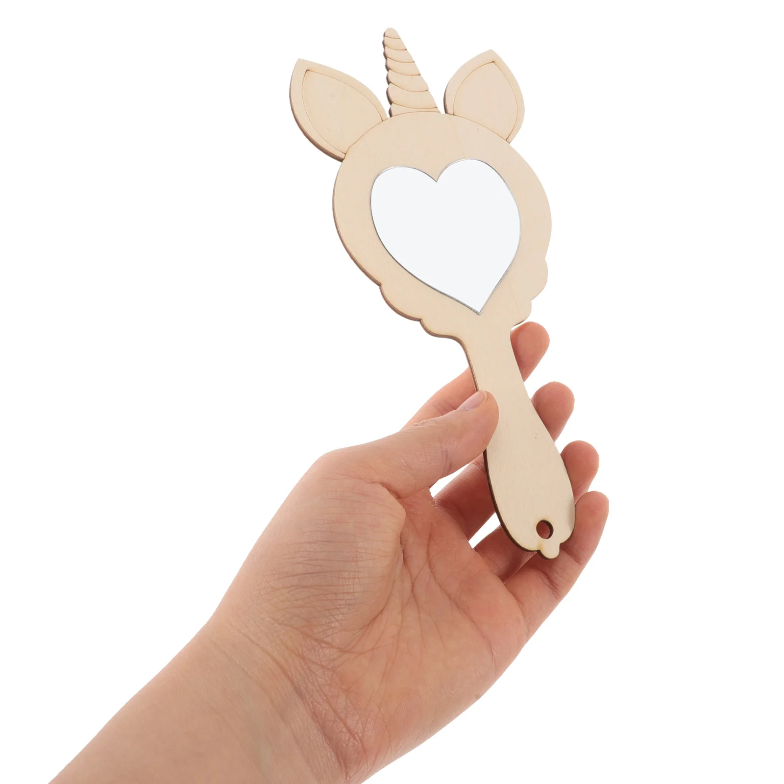 

1 Set Creative Unicorn Shaped Wooden For Diy Painting With Pearl Snow Mud Decorative Handheld Unfinished Craft Small Portable