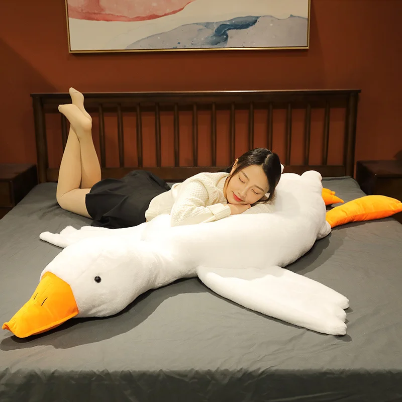 50-190cm Large Brown Hug Stuffed Animals Duck Kawaii 7 Colors Giant Goose Plush Toys Sleeping Pillow Big Christmas Gift for Kids