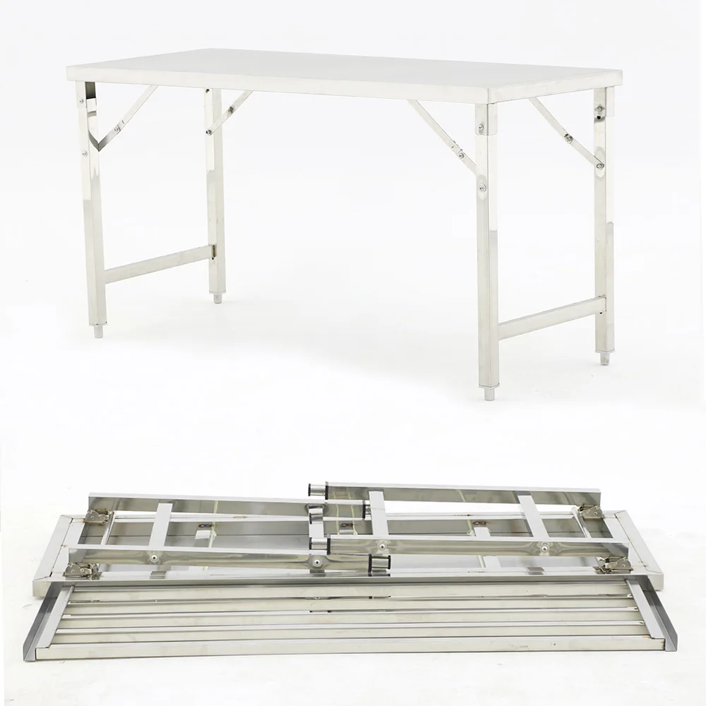 

Popular High Quality Stainless Steel Worktable Folding Stainless Steel Buffet Table For Outdoor Kitchen