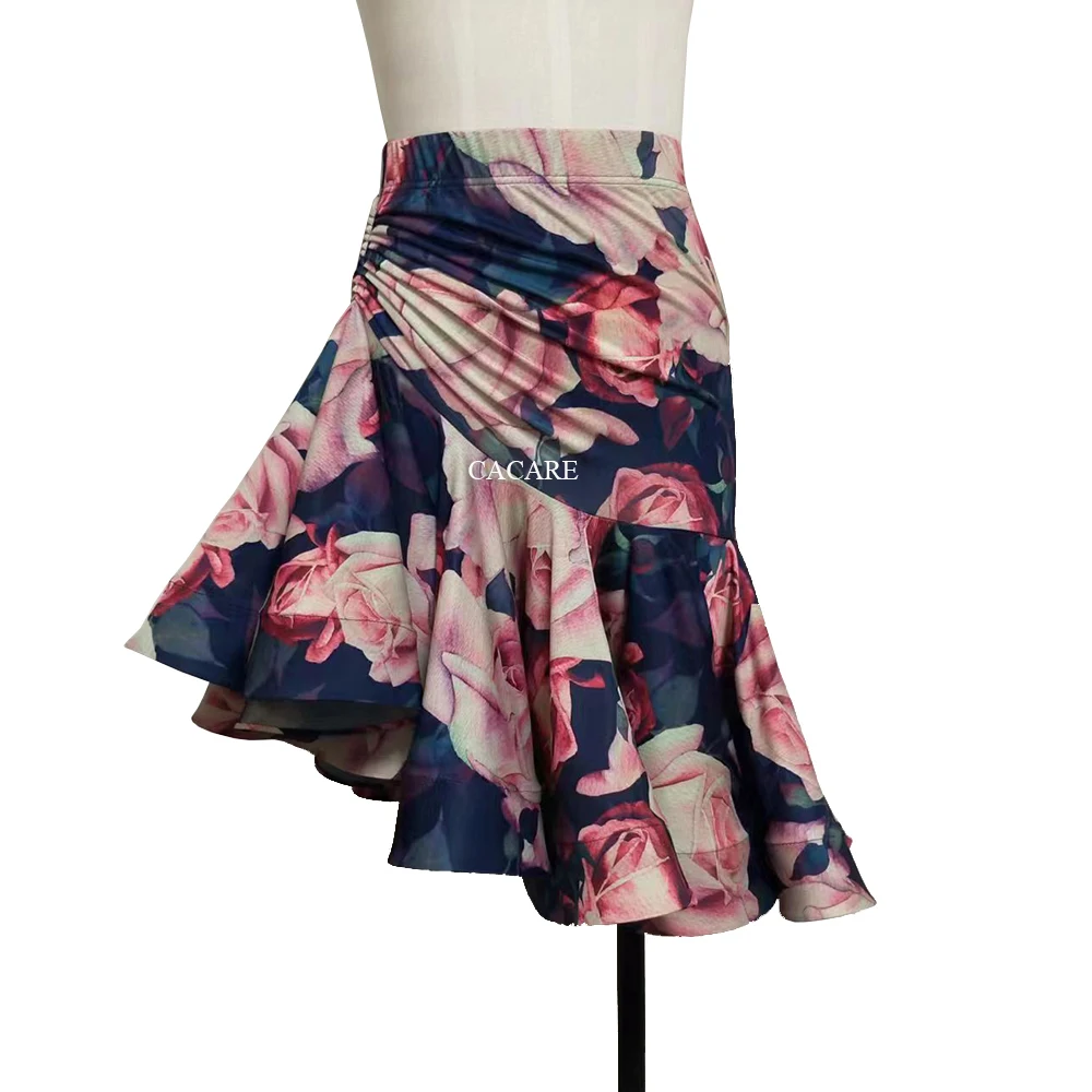 Latin Dance Skirt Women for Latin Fringe Salsa Dance Competition Dresses Dancing Skirt of Woman D0028 Ruffled Fluffy Hem