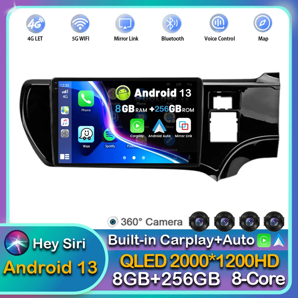 

Android 13 Carplay Auto WIFI+4G DSP Car Radio For Toyota Aqua LHD RHD 2011-2017 Multimedia GPS Player Stereo Head Unit GPS 2din