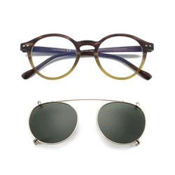 ZENOTTIC-Lunettes de style steampunk pour hommes et femmes, verres à clip, anti-lumière bleue, clips de lunettes de soleil polarisées, 2024