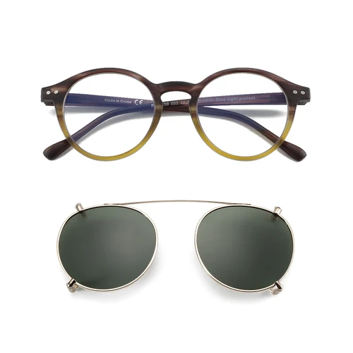 Imagen 1 del producto Gafas ZENOTTIC estilo Steampunk (gafas con bloqueo de luz azul) + lentes con clip (clips para gafas de sol polarizadas) para mujeres y hombres 2025