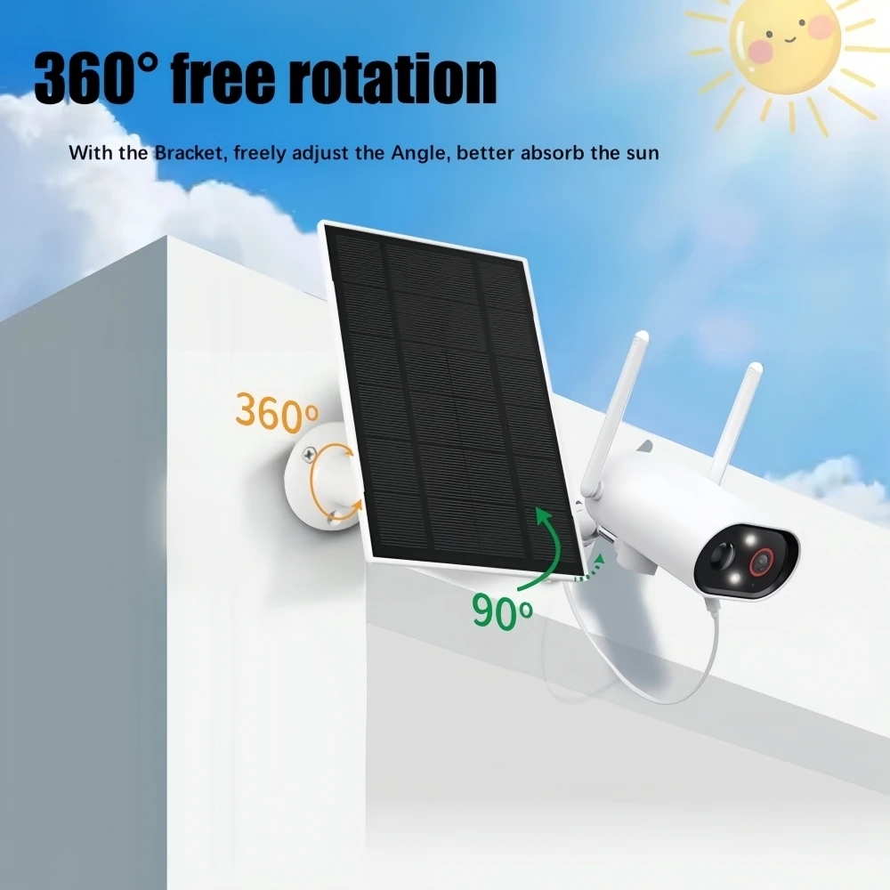 10W 5V Outdoor Solar Panel with 6000mAh Battery IP65 Waterproof 2 In 1Micro andType-C for Security Camera Fans lamps Cellphones