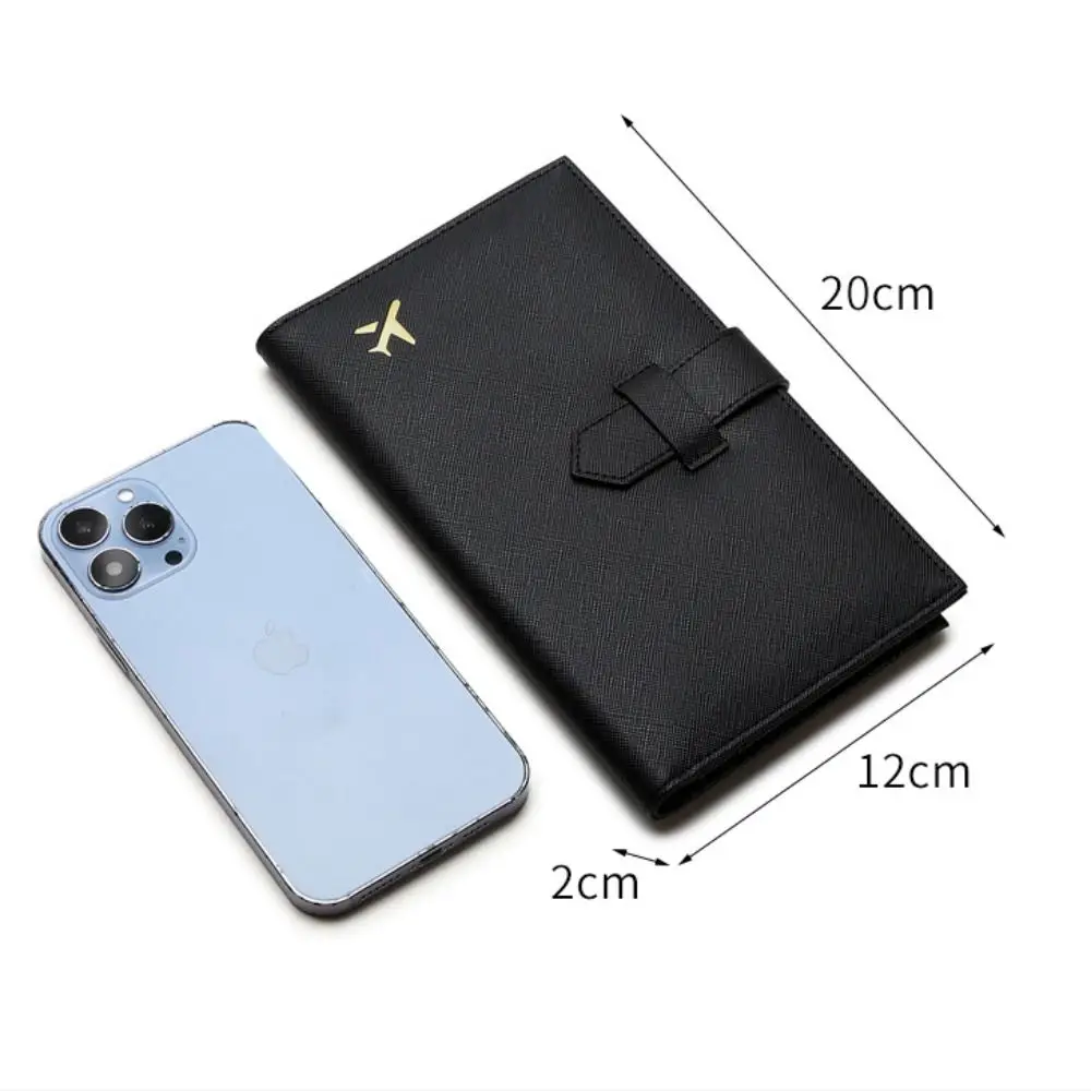 Leather RFID Passport Cover Multifunctional Portable Large Capacity Passport Clip Anti Theft Wallet Travel