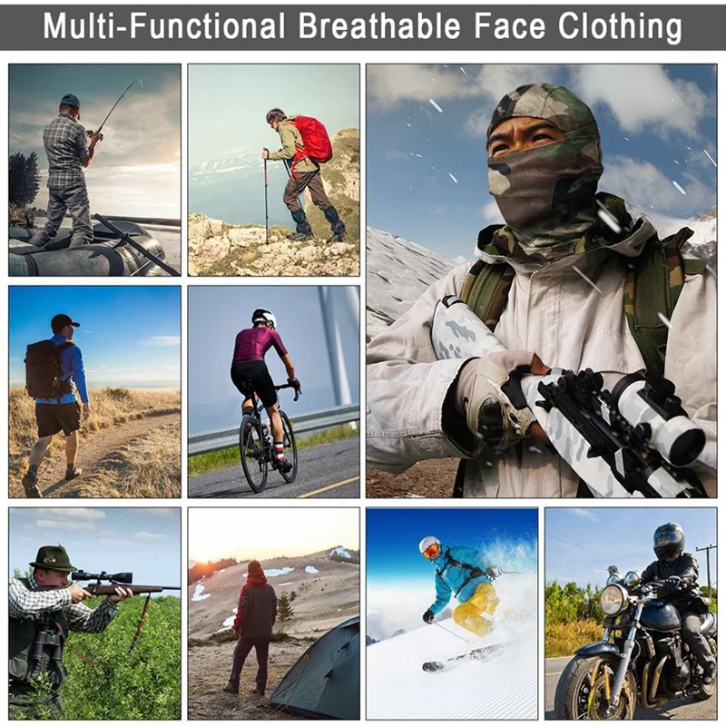 Outdoor Dustproof Sun Face Mask Tactical Camouflage Full Face Mask Hunting Bike Cycling Neck Protection