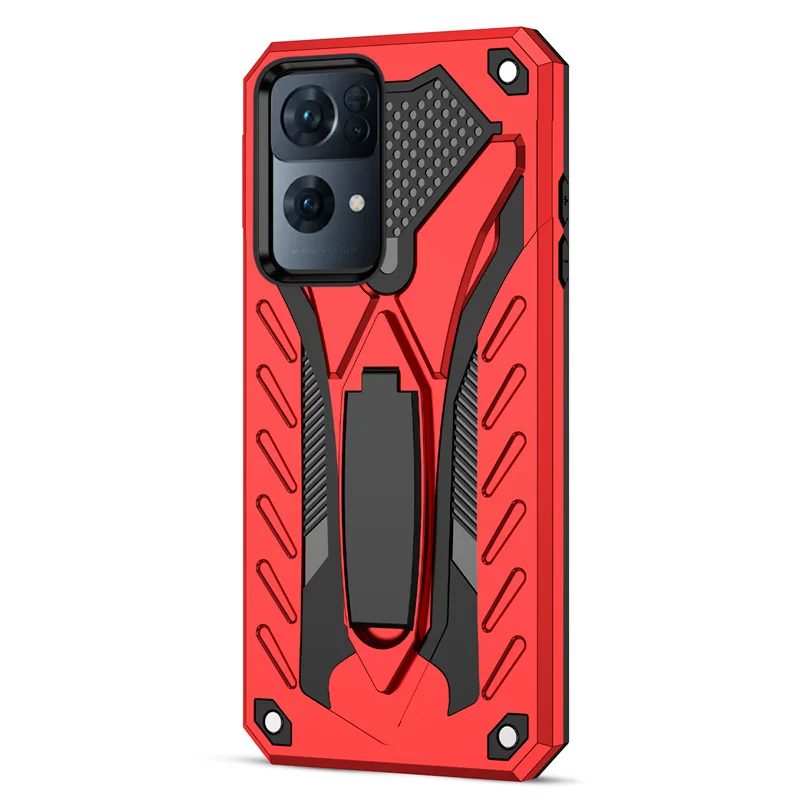 For OPPO Reno 7 Pro Reno7 5G Case Rugged Hybrid Armor Silicone Hard Kickstand Phone Cover For Reno 7z Heavy Duty Shockproof Case