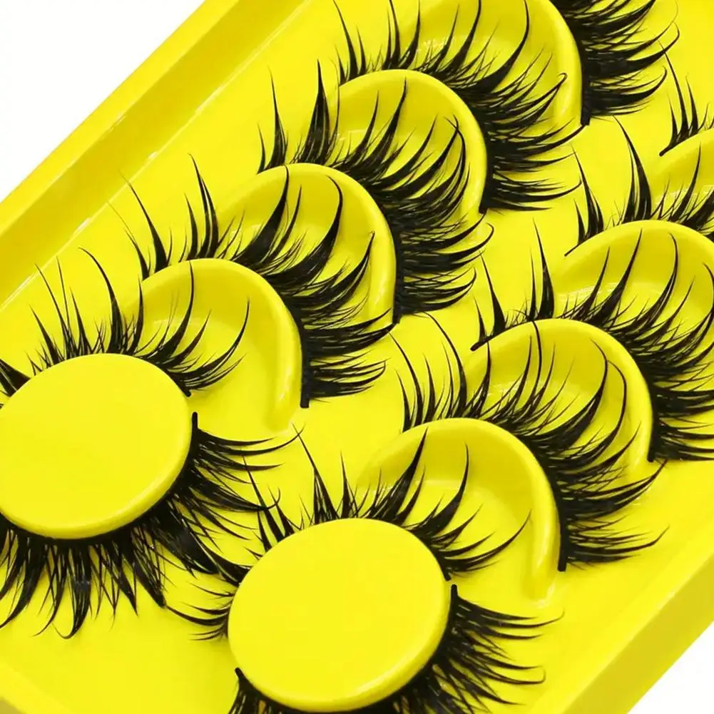 Manga Wimpers Cat Eye Wimpers 3D Natuurlijke Valse Wimpers Zachte Cross Pluizige Piekerige Natuurlijke Wimper Extension Dagelijkse Make-Up Tool