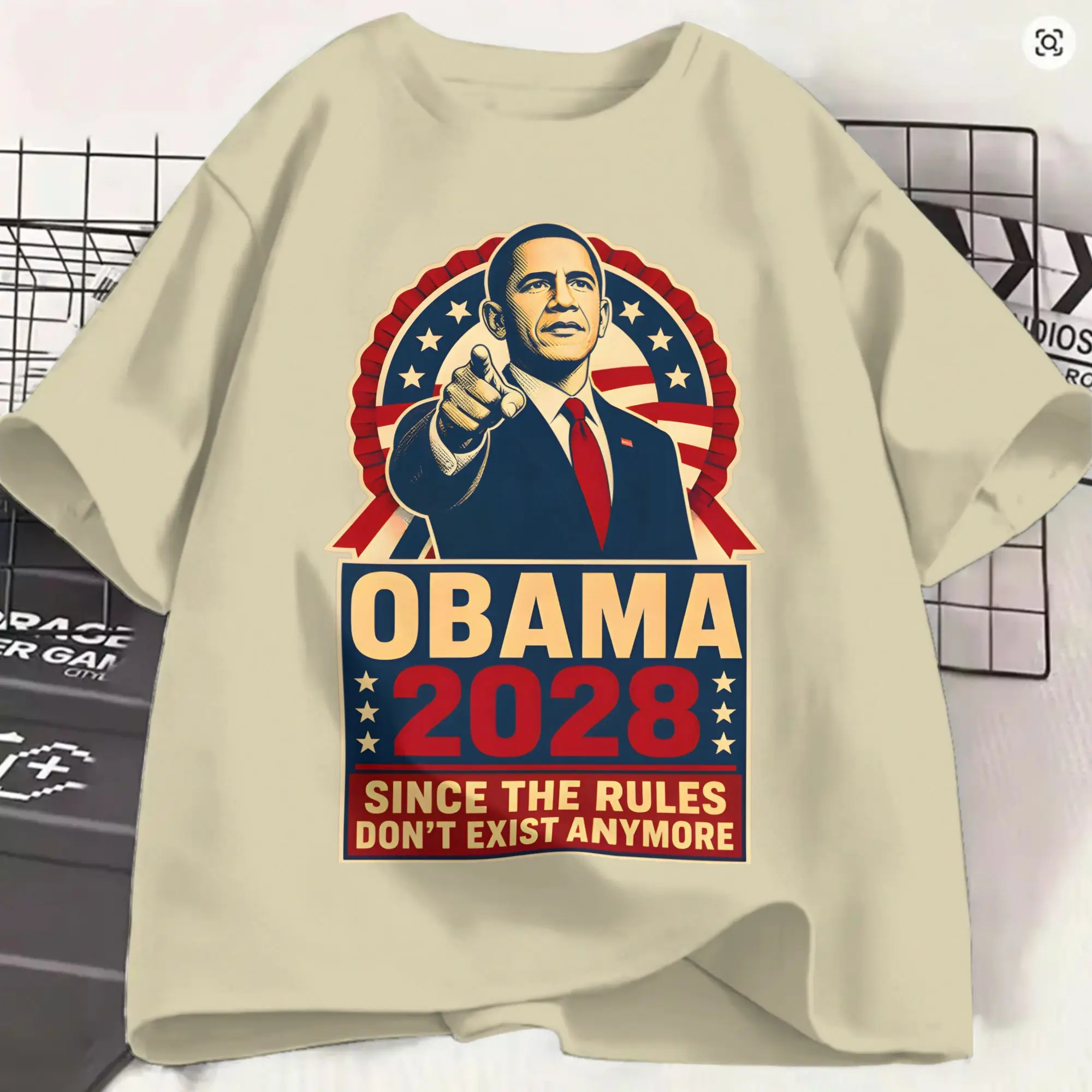 Oversized T-Shirt Summer Obama 2028 Since Rules Don't Exist Anymore Novelty T Shirts  Pure Cotton Tshirt for Couple Awesome Tops