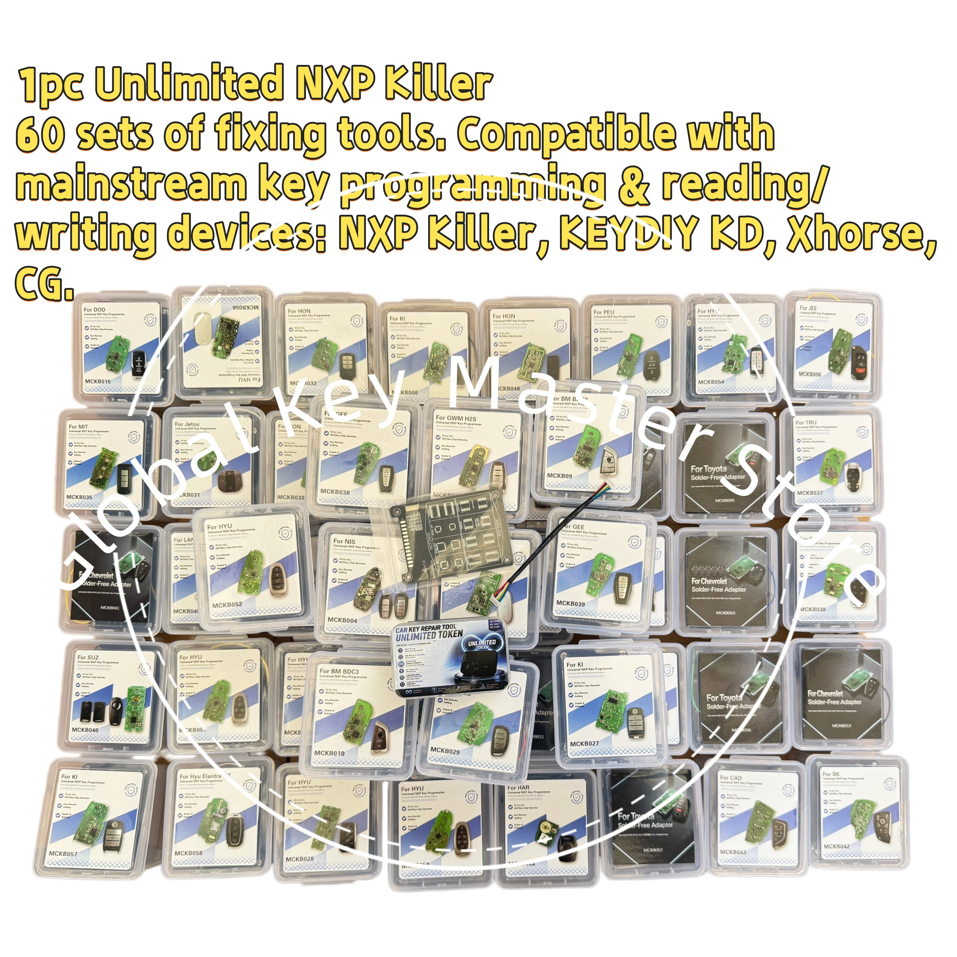 Customized 60-Piece Adapter Set, Nxp Killer Unlimited Version Includes 60 Adapters, Supports Keydiy/Xhorse Series Tools