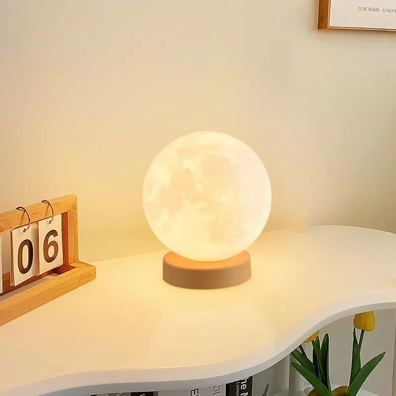 Moderna semplice lampada decorativa da comodino senso avanzato LED luna creativa soggiorno atmosfera senso luce notturna