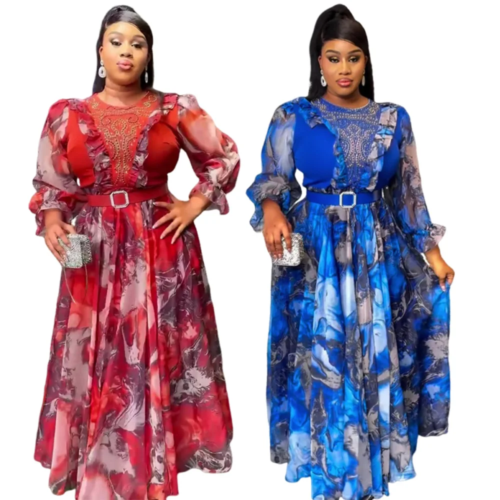 Vestidos de Noche africanos para mujer, vestido largo elegante de fiesta de boda musulmán turco, ropa Ankara para mujer, vestido de lujo de talla grande
