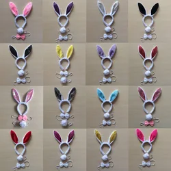 Children adult Bunny Ear Headband Set Black pink white blue Fancy Dress Costume Hen Party big Rabbit ear hairbands headwear tail