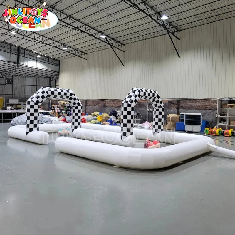 Outdoor Inflatable Go-Kart Track Bumper Car Race Sport Game for Kids Playground