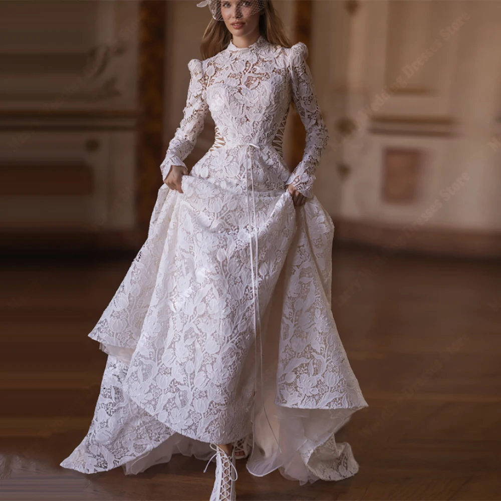 

Glitter Women A-Line Wedding Dresses Elegant Lace Applique Bridal Gowns Mopping Length Banquet Vestido De Novias 2026 Customized
