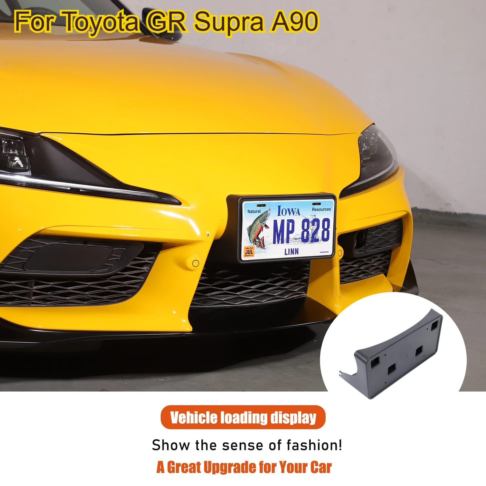 

For Toyota GR Supra MK5 A90 2019-2025 Car Front Bumper License Plate Frame Bracket Mount Adapter Relocation Kit Accessories